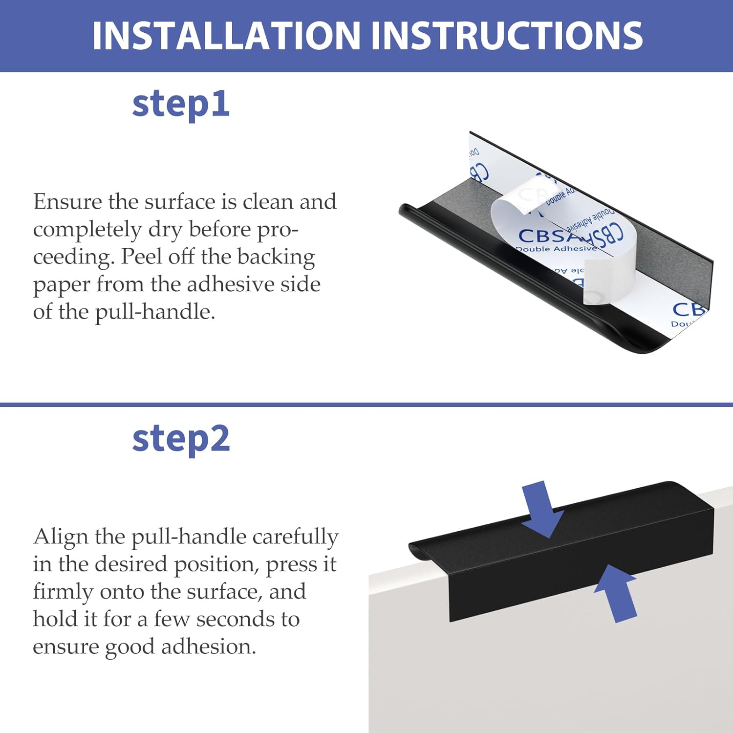 Smart and Easy To Install Adhesive Handle for Renovating Doors