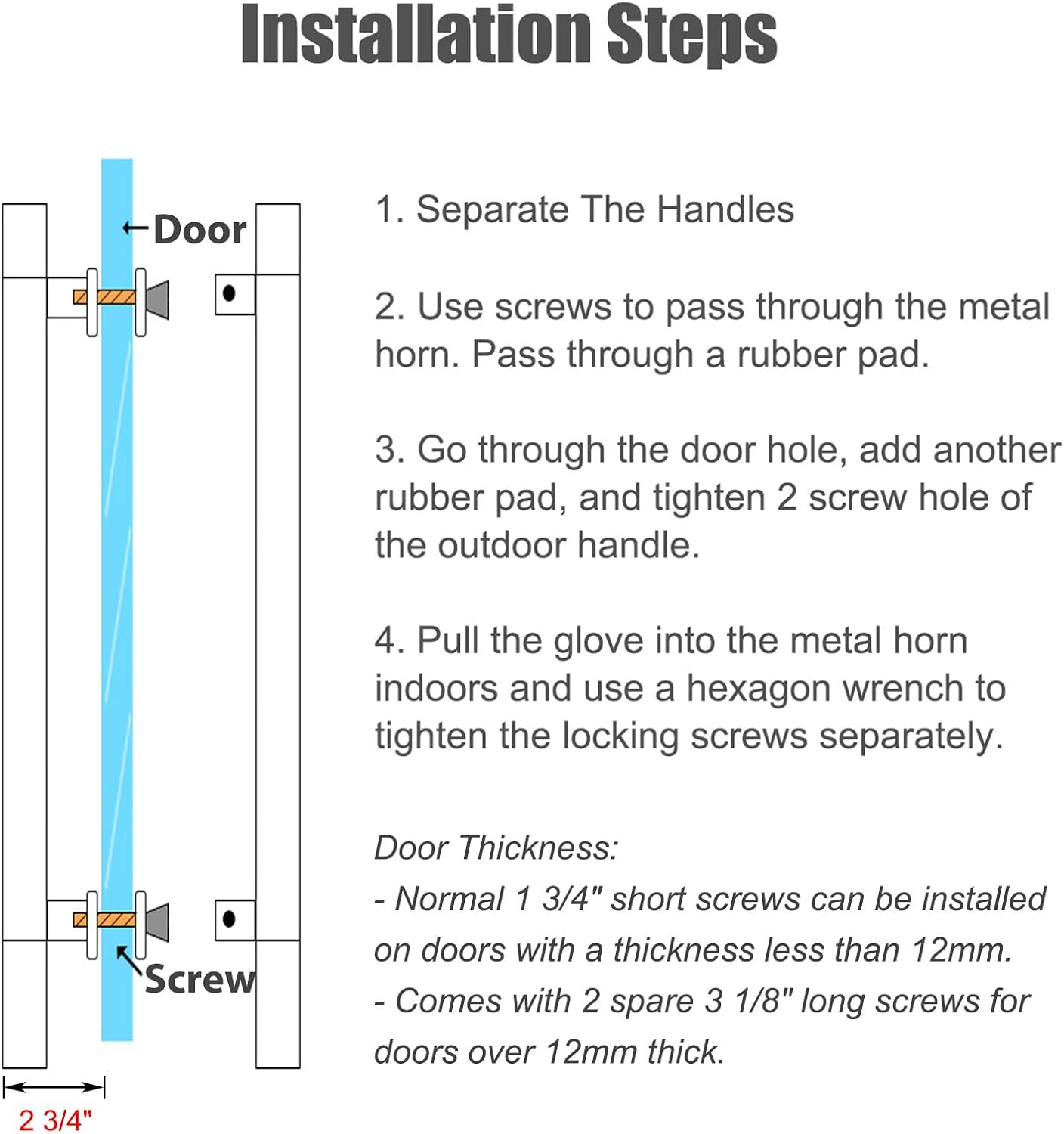 Double-Sided Handle for Wooden Sliding Doors