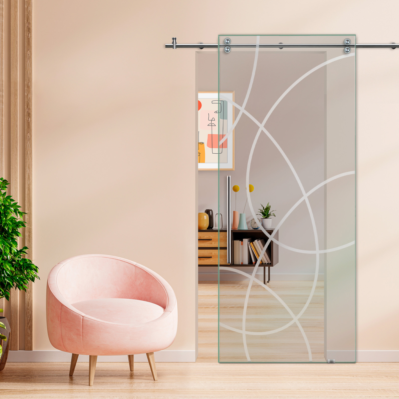 Sliding Barn Glass Door T-Handle (Non-Private)