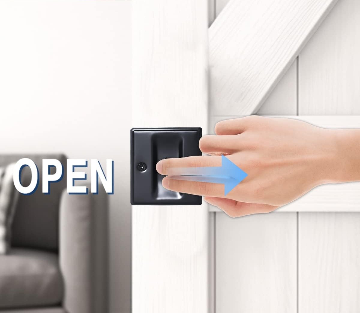 Privacy Door Pull Without Switch Plate for Pocket, Sliding, Porch and Bifold Door