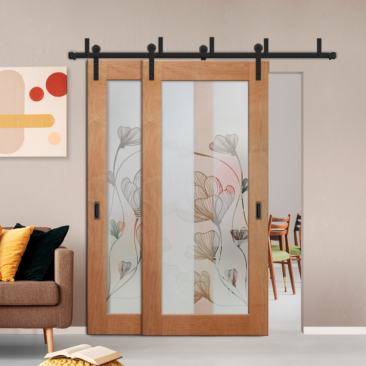 Sliding Barn Bypass Door (Model BGD-0021 Semi-Private)