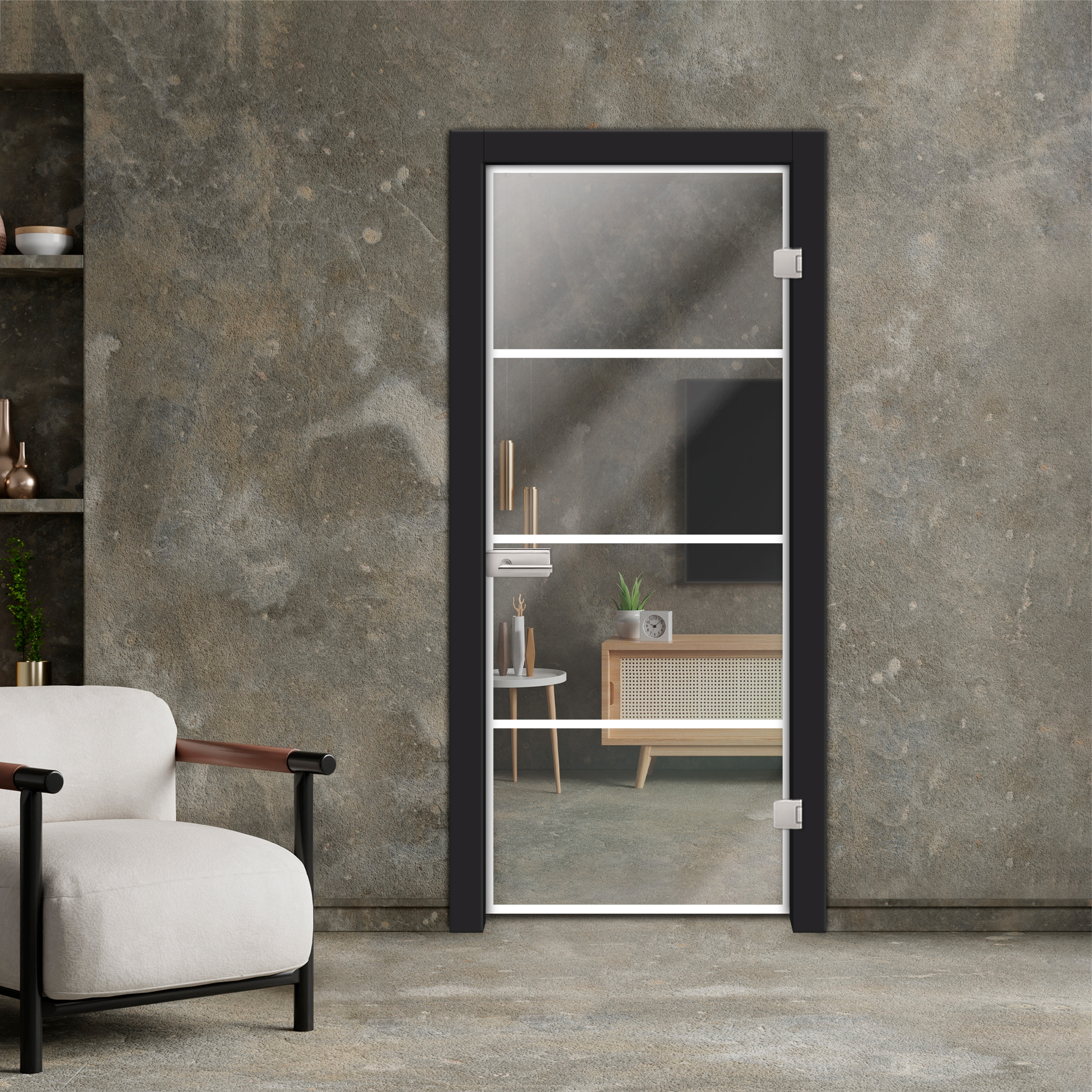 Industrial Style Frameless Hinged Glass Door IHGD-5317