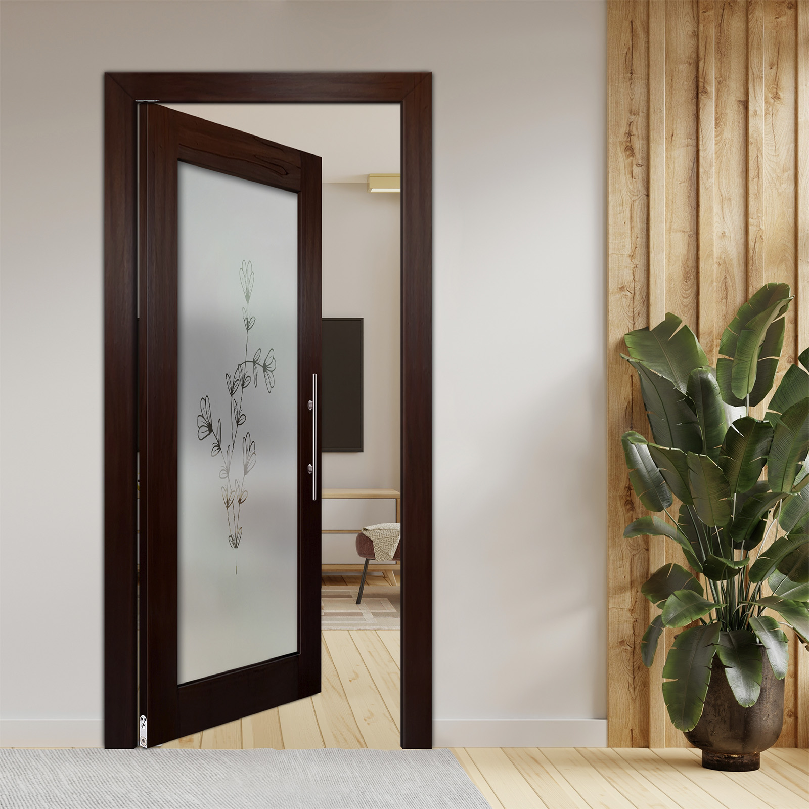 Pivot Wooden Glass Door With optional Jambs (Semi-Private)