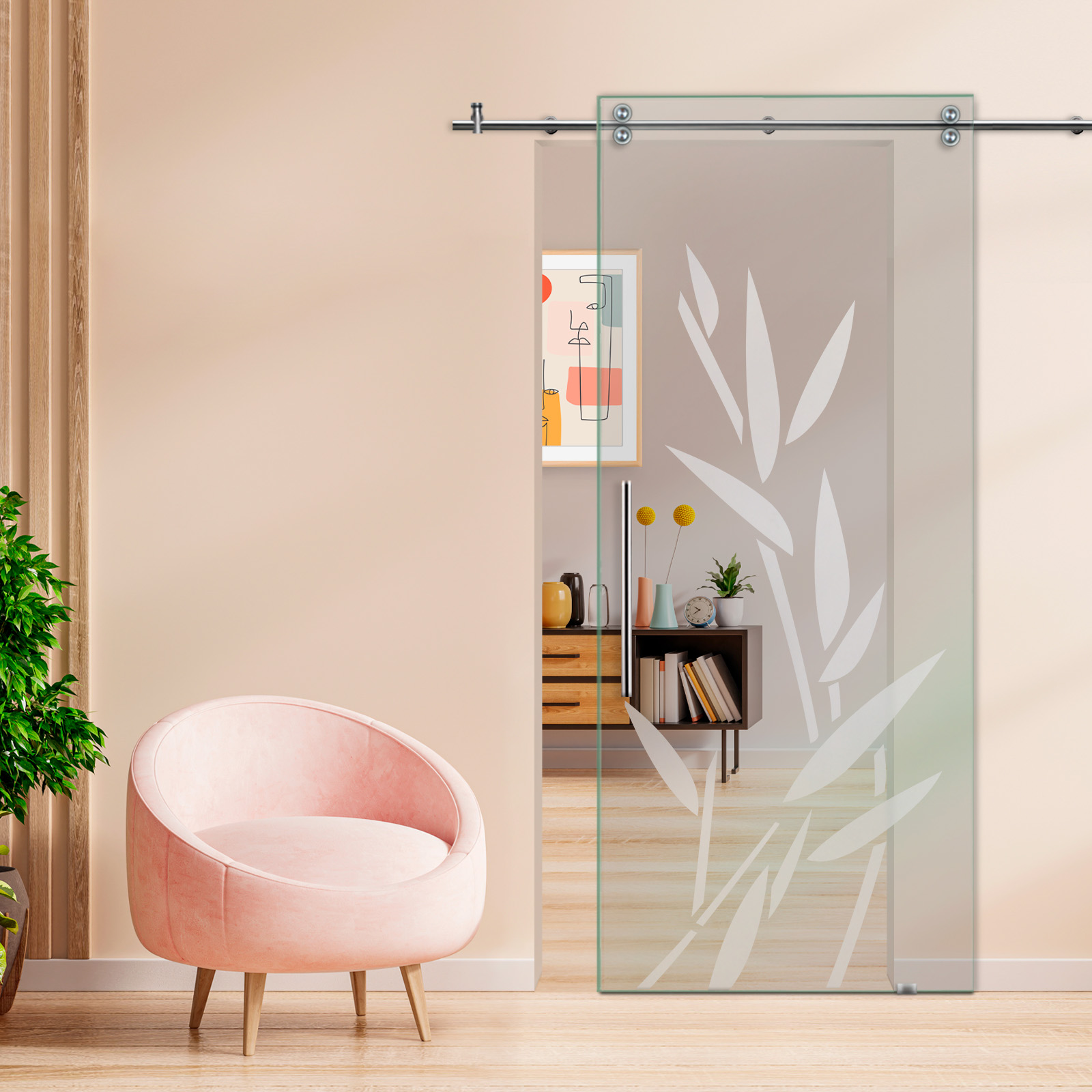Sliding Glass Barn Door (Non-private) T-Handle