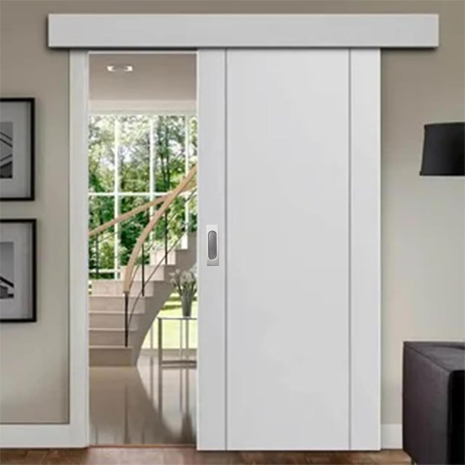 Recessed Adhesive Handles for Sliding Doors With A Modern Design