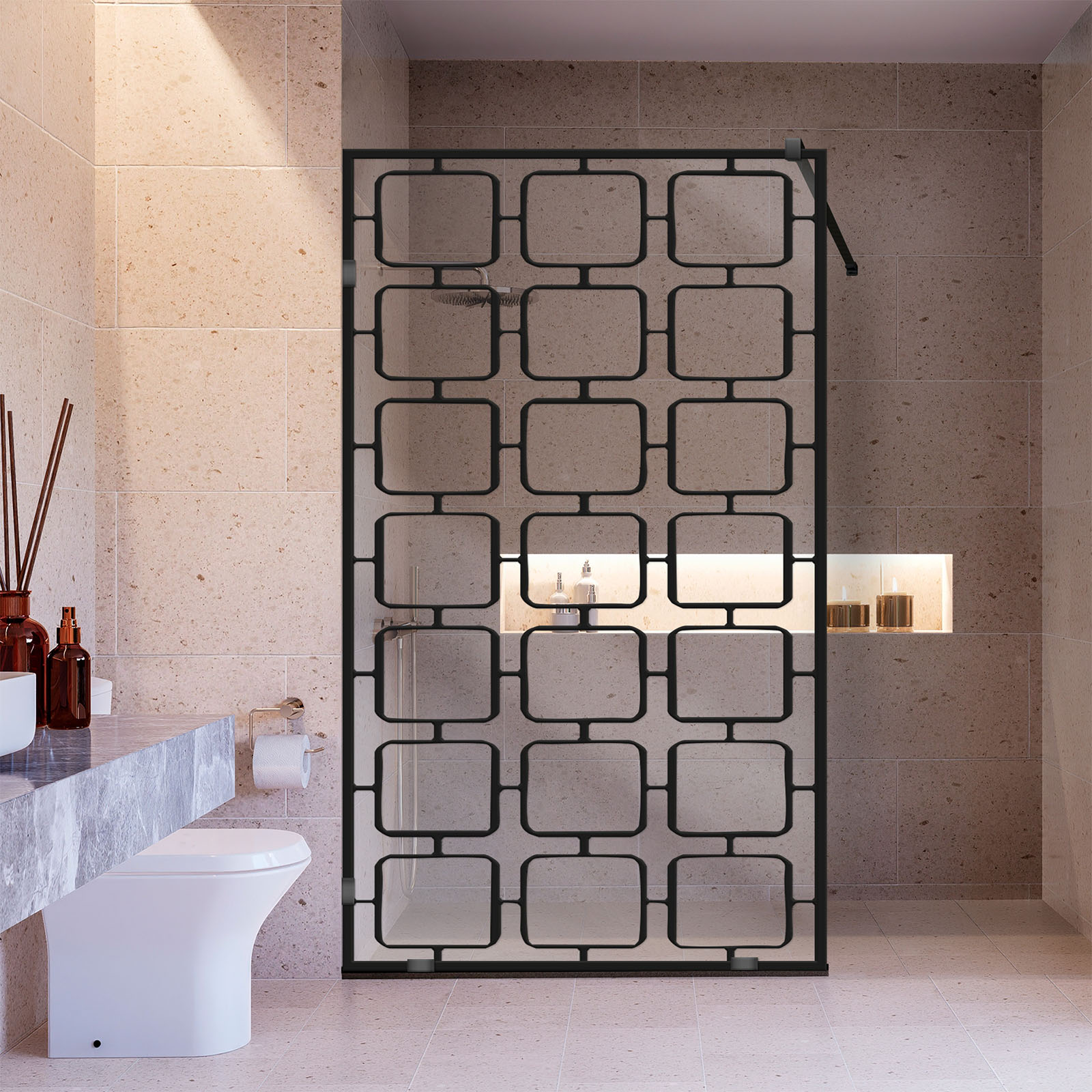 Frameless Fixed Shower Glass Panel FSS-4044