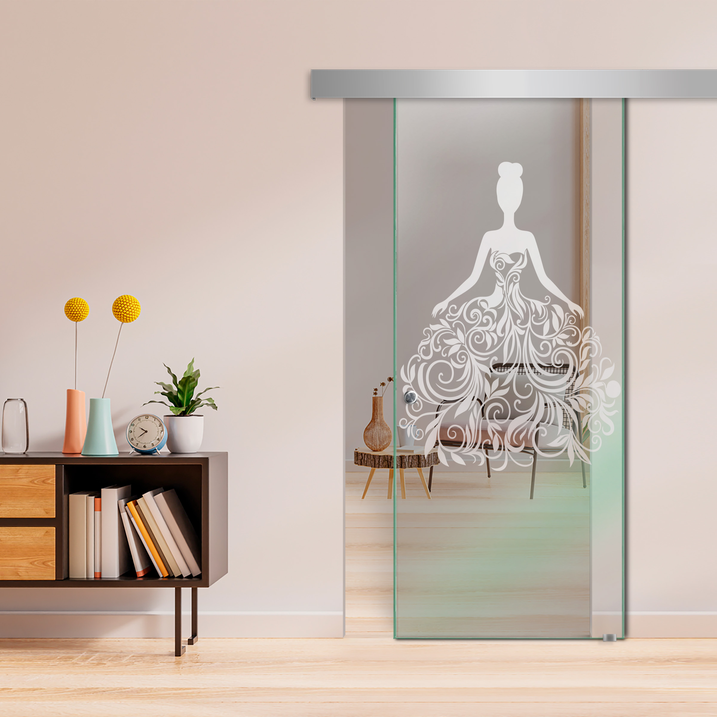 Sliding Glass Barn Door  ALU100 (Non Private)