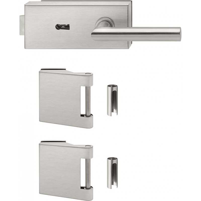 Glass Door fitting set with Skeleton Key