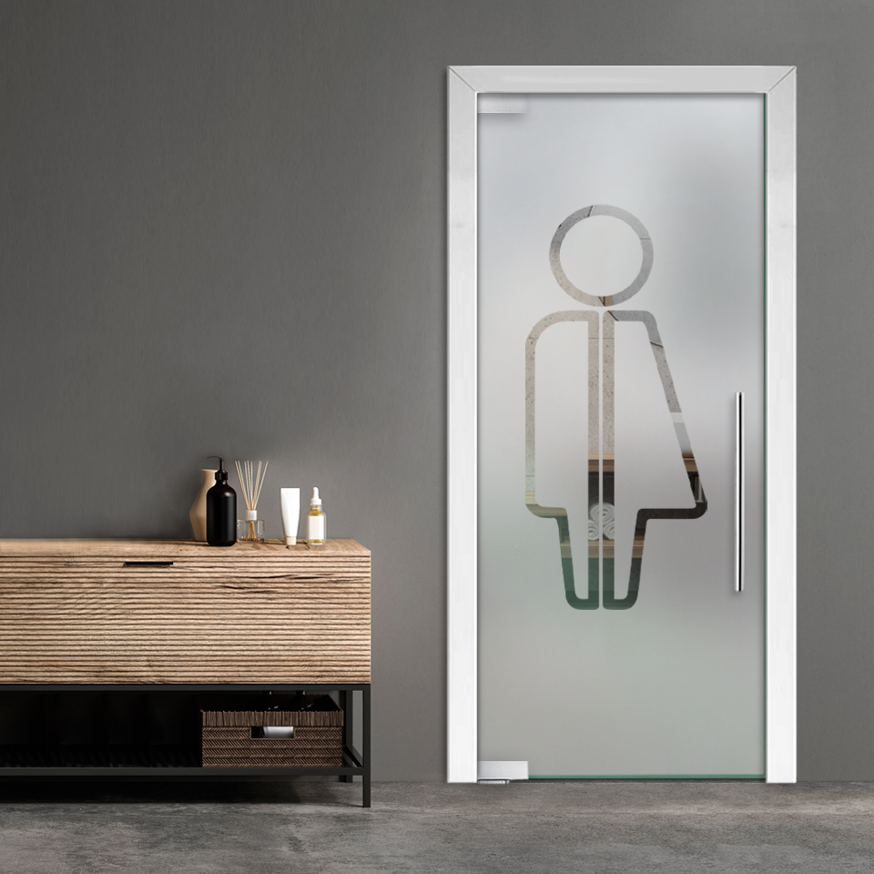 Restroom Unisex Pivot Glass Door