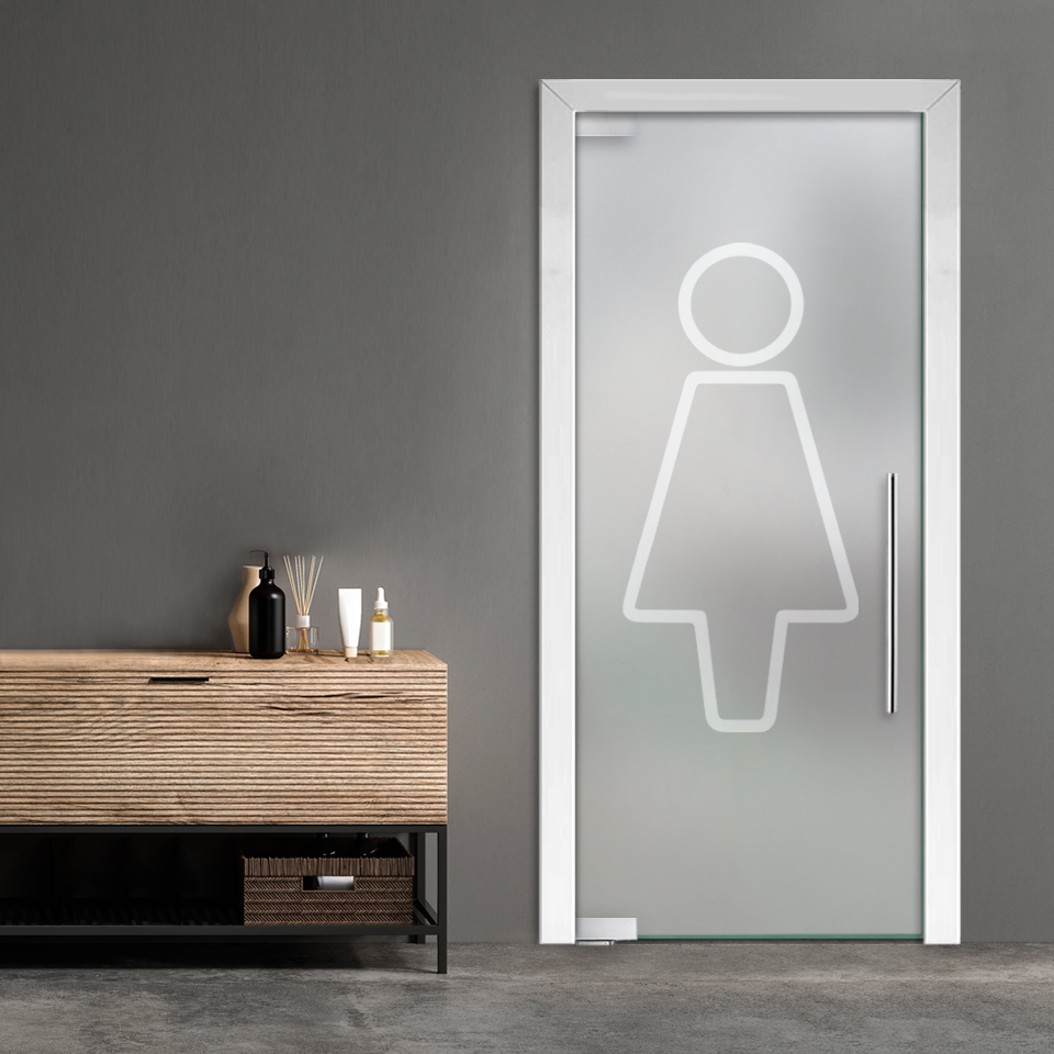 Restroom Women Pivot Glass Door