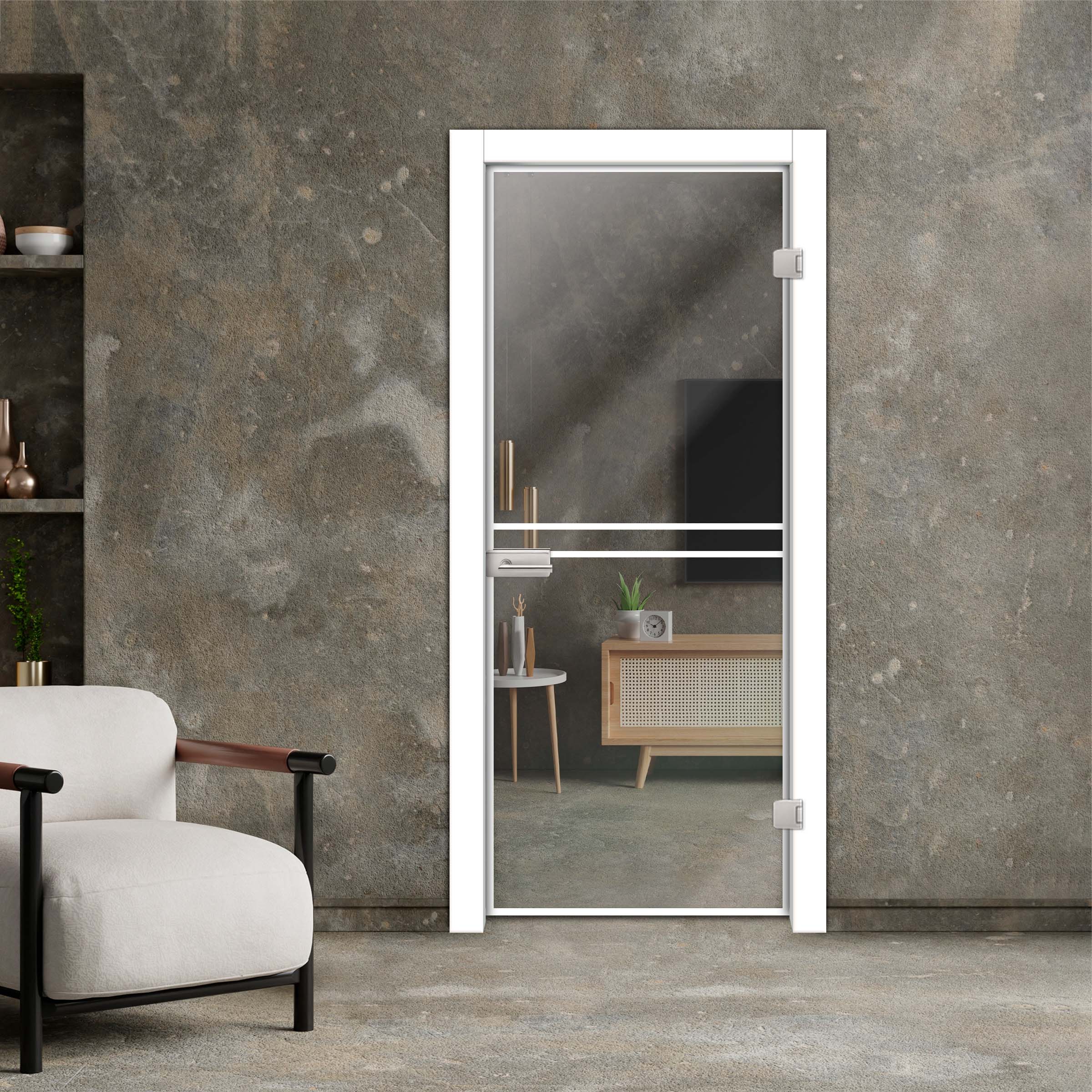 Industrial Style Frameless Hinged Glass Door IHGD-4216