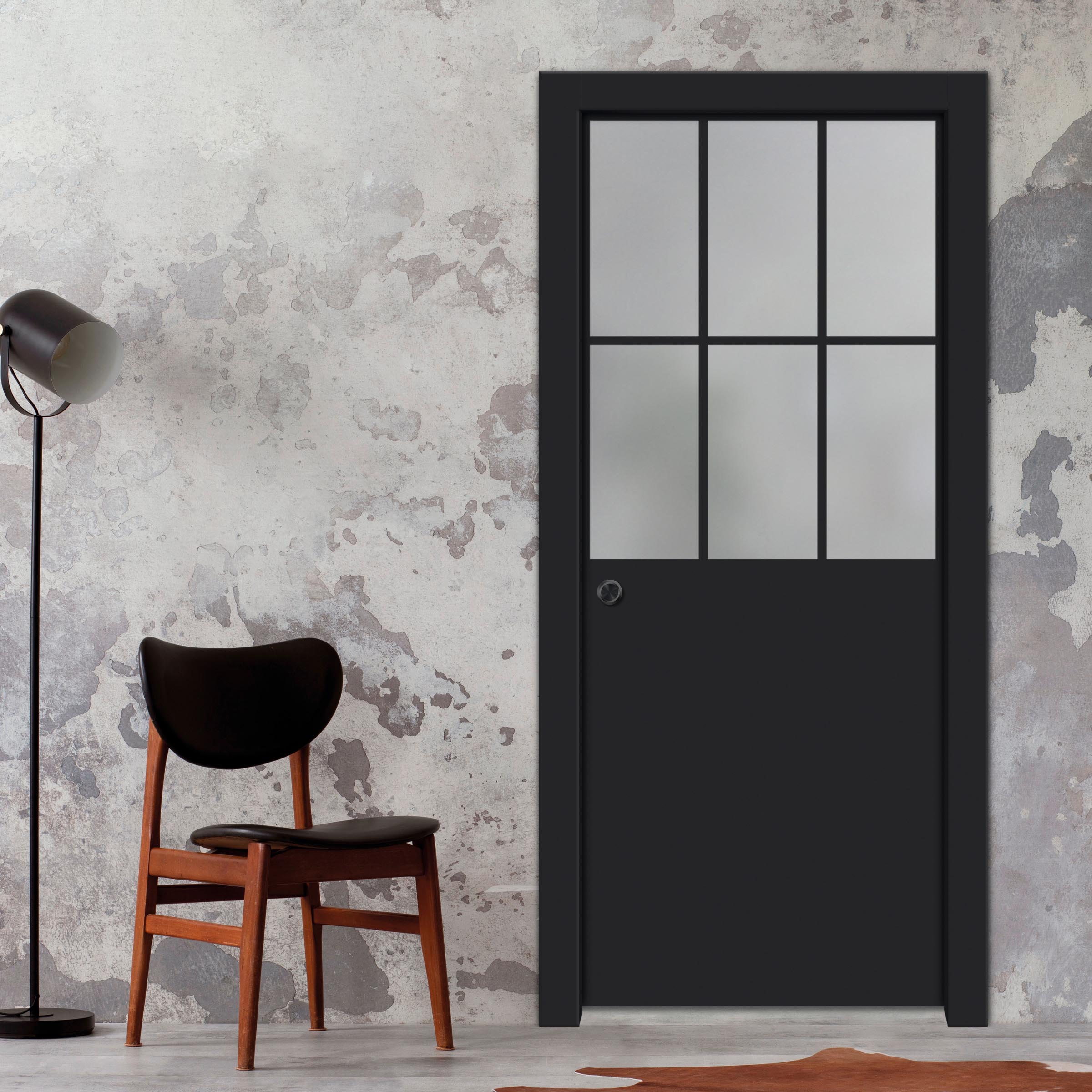 Frameless Glass Sliding Pocket Door Industrial Style PSGDIS-4272
