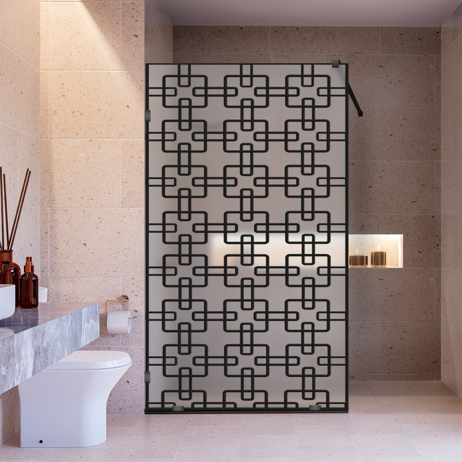 Frameless Fixed Shower Glass Panel FSS-4032