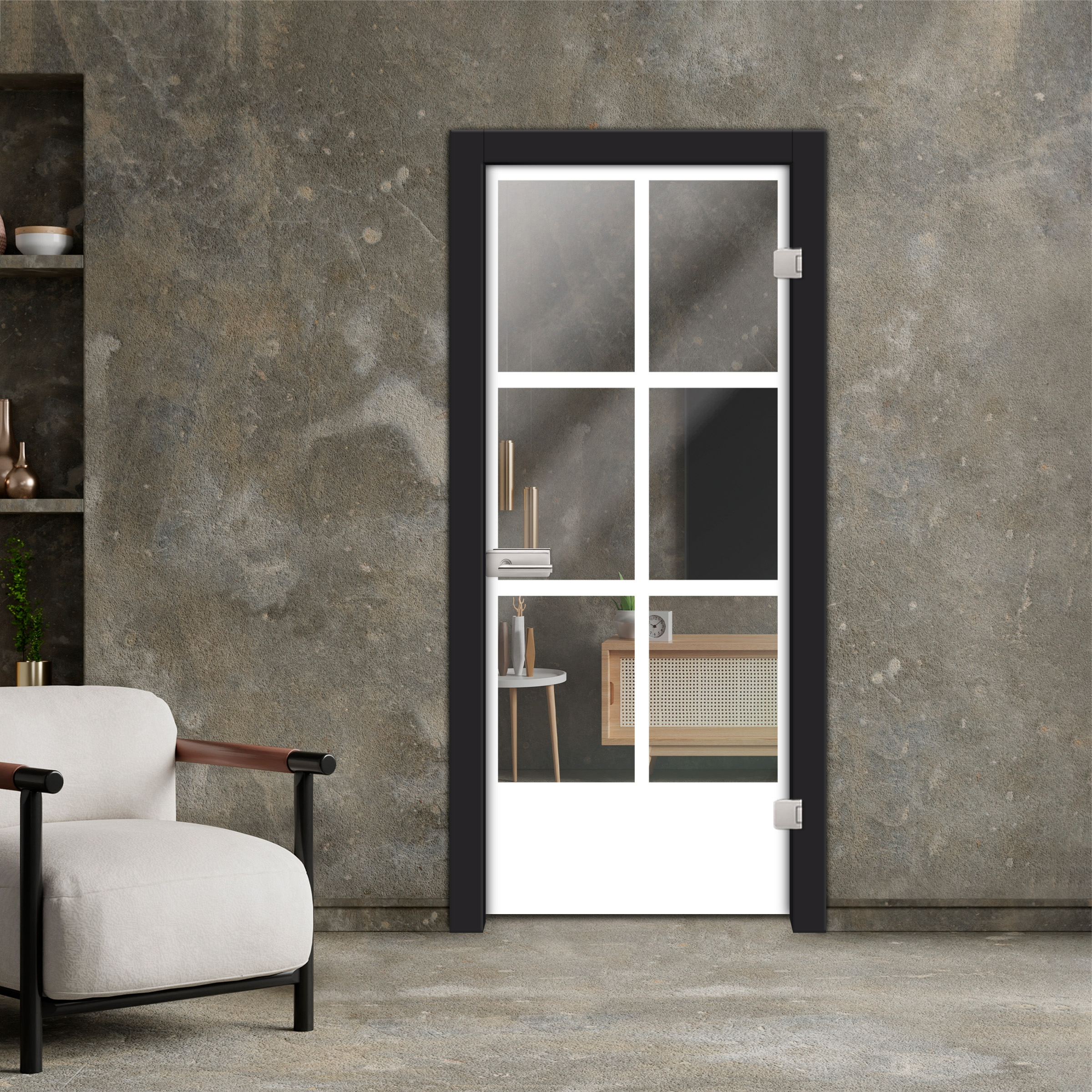 Frameless Industrial Style Hinged Glass Door IHGD-5415