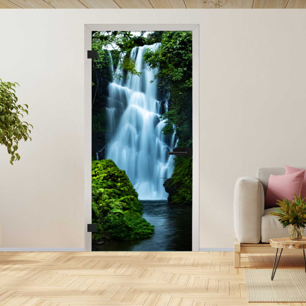 (Bali) Digital Printing Hinged Glass Door  DPHGD-6569