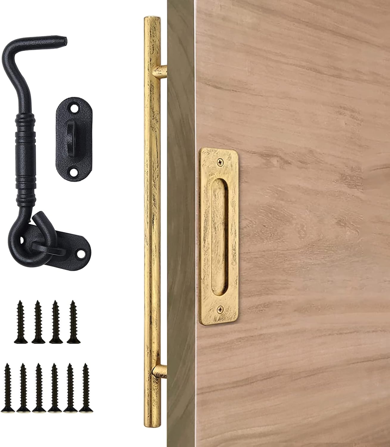 24 Inch Gold Plated Handle for Sliding Wood Doors with Latch