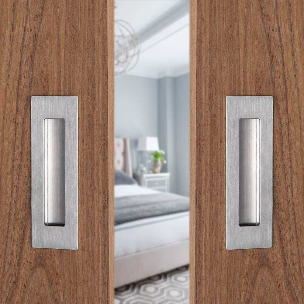 Rectangular Satin Brushed, Grip Handle For wood Doors