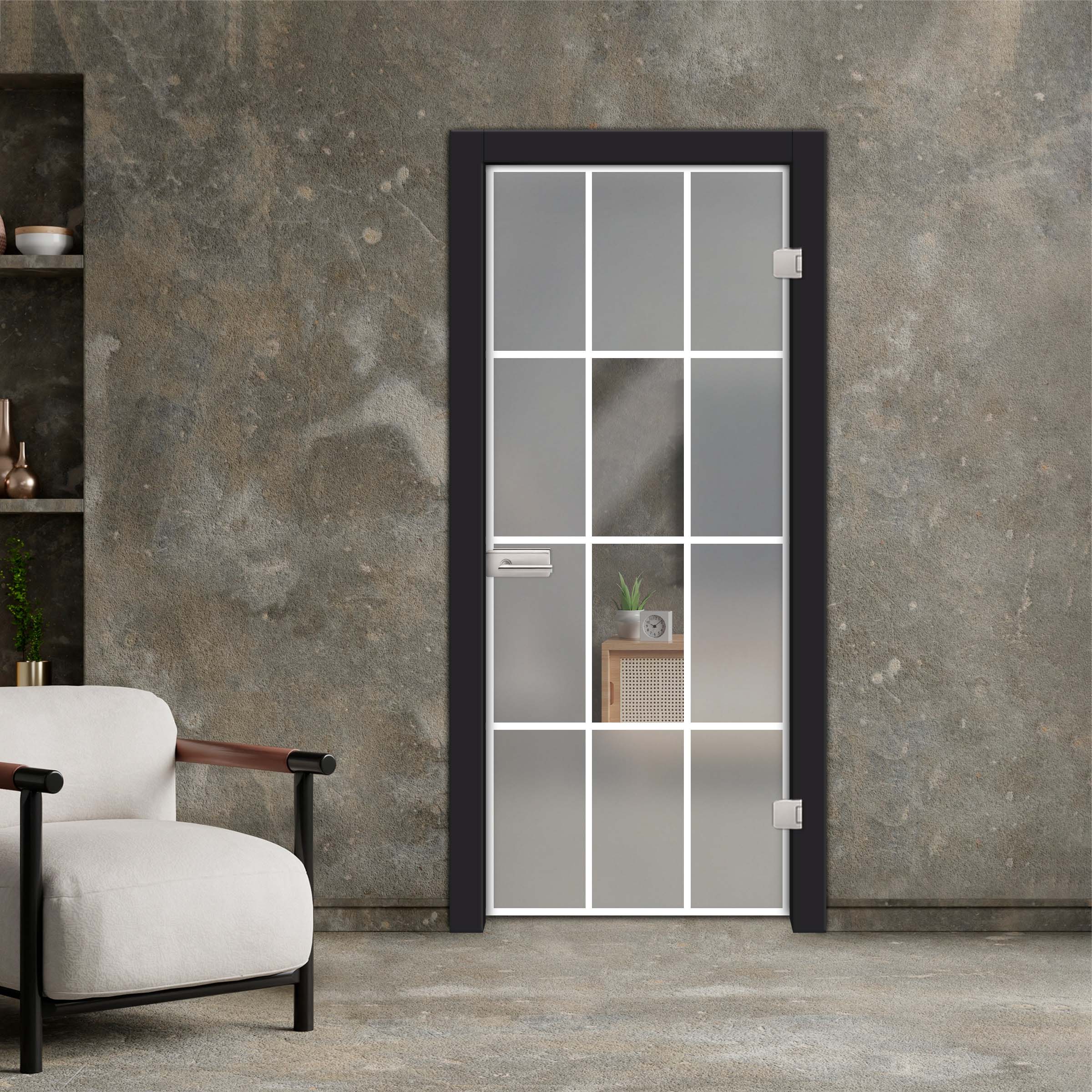 Industrial Style Frameless Hinged Glass Door IHGD-4213