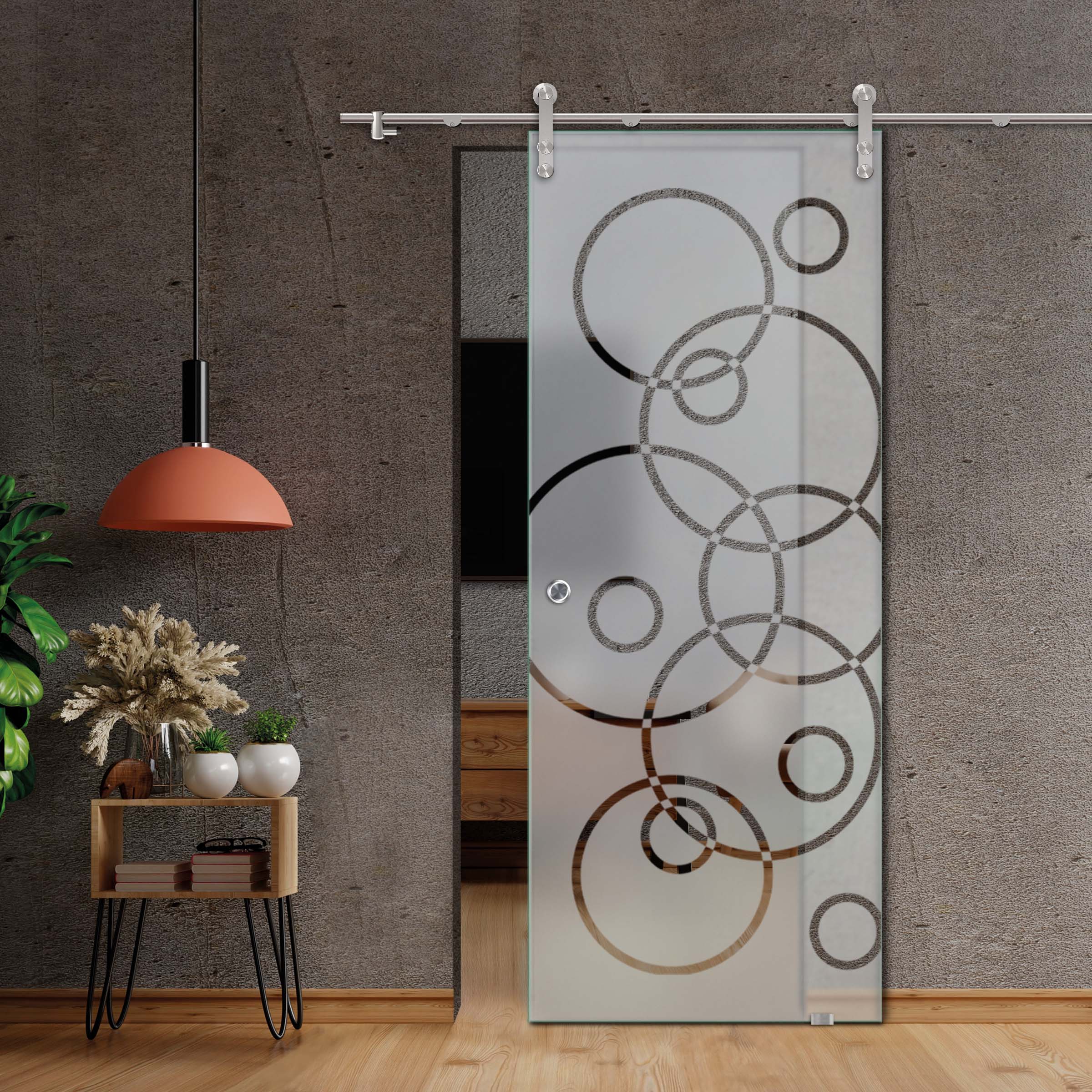Sliding Glass Barn Door (Semi-private)
