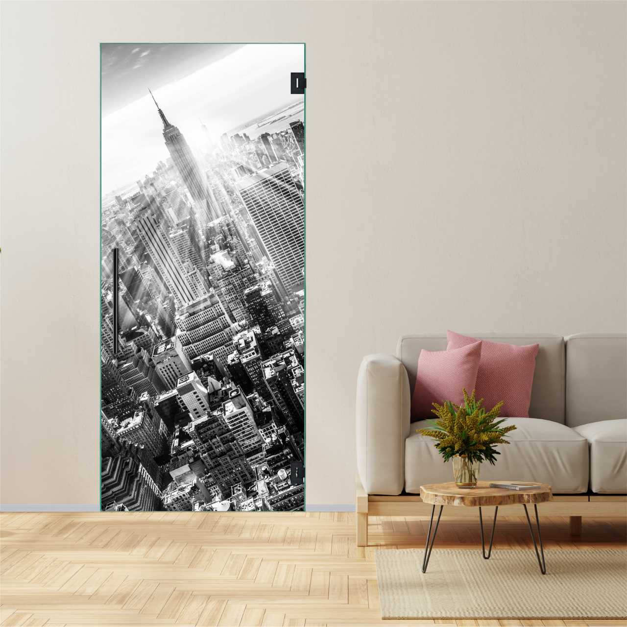 (Empire State Building) Digital Printing Swing Glass Door DPSD-6306