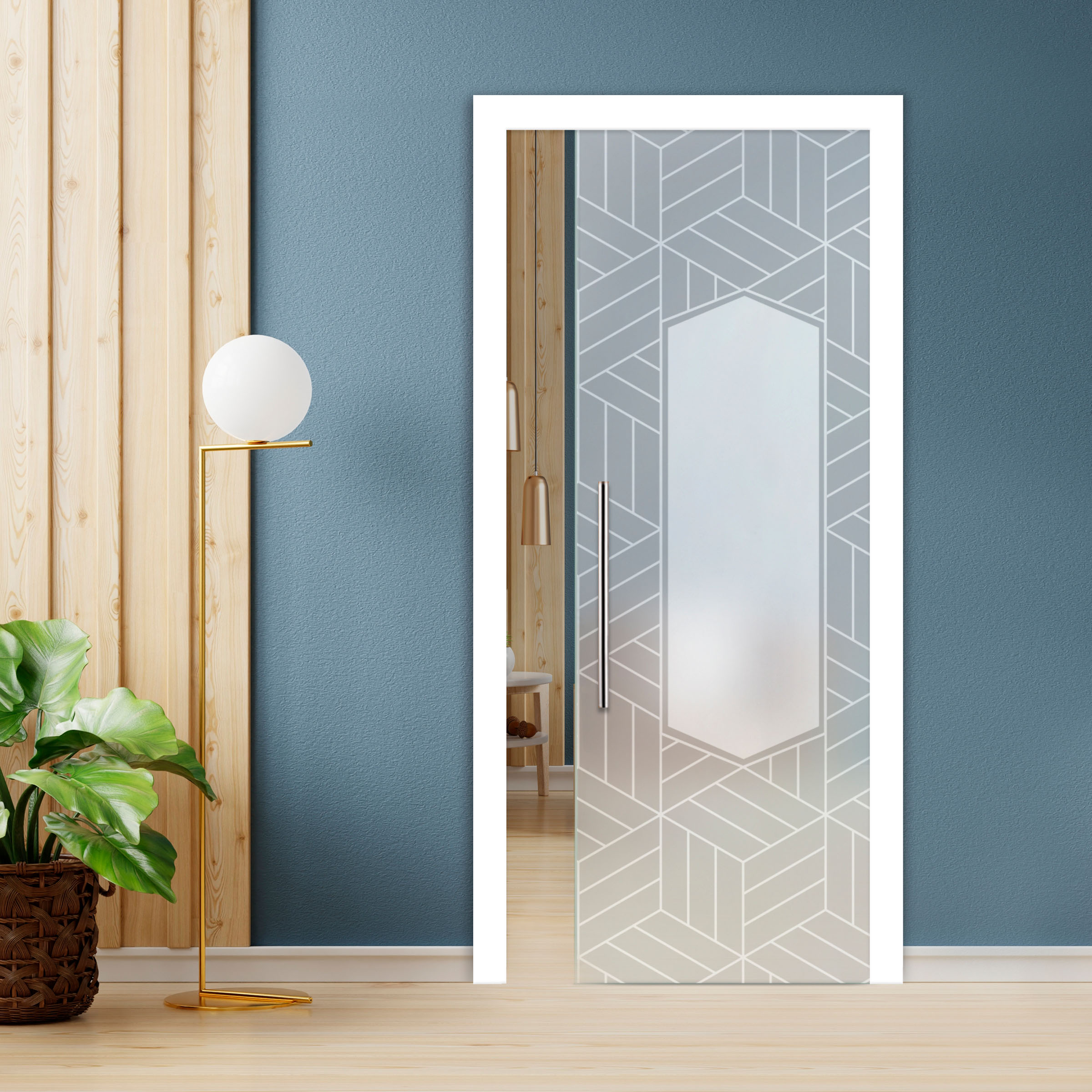 Pocket Glass Barn Door (Model PSGD-0137 Full-Private