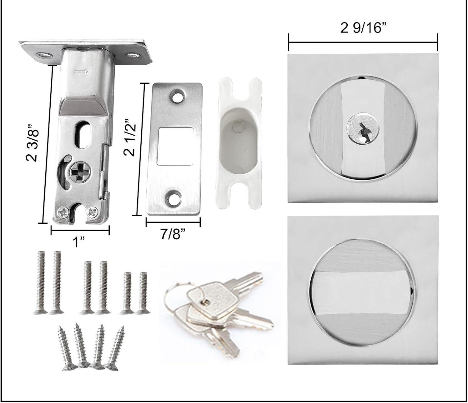 Pocket Door Lock with Edge Pull