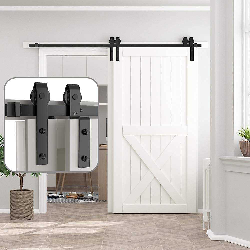 Barn Door Sliding Door Kit (Double Track), Black