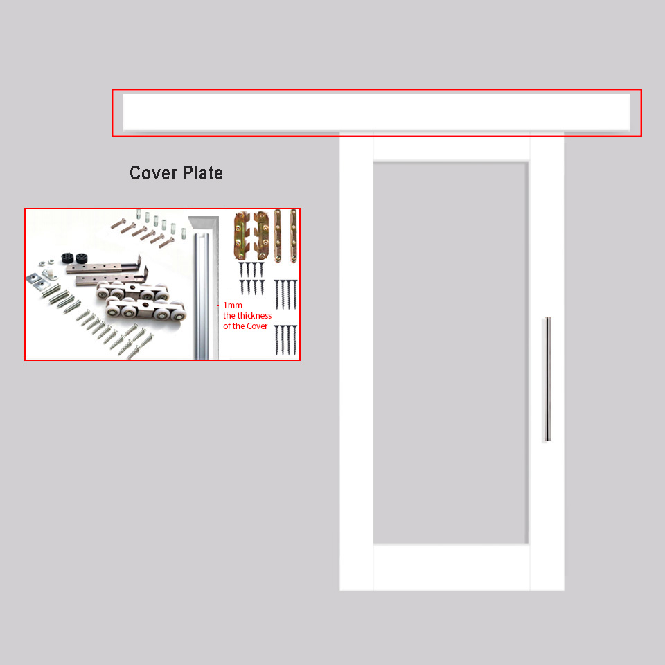 Sliding Barn Door Hardware Kit with Cover Plate (Fascia) ALU100-Wood