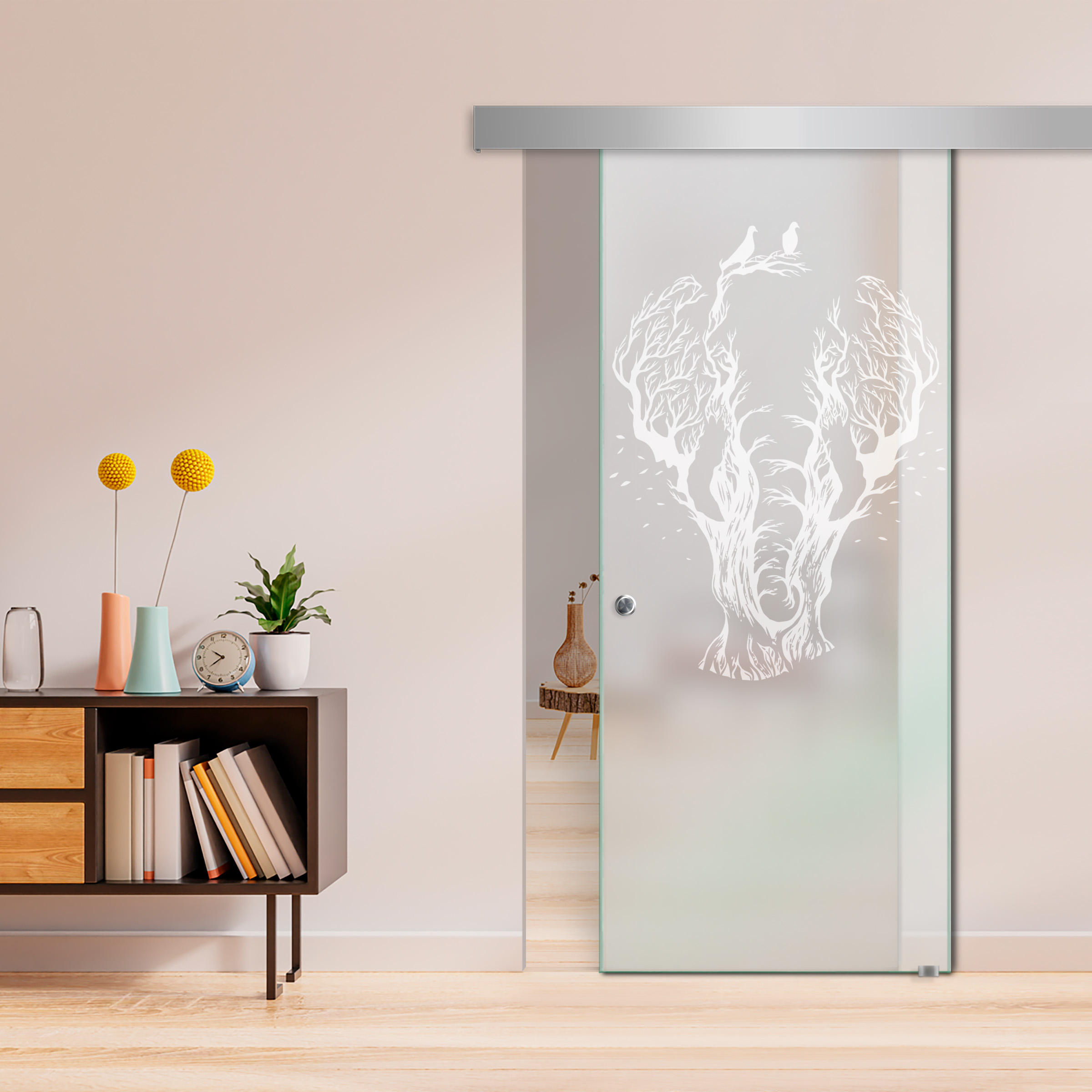 Sliding Glass Barn Door  ALU100 (Full Private)