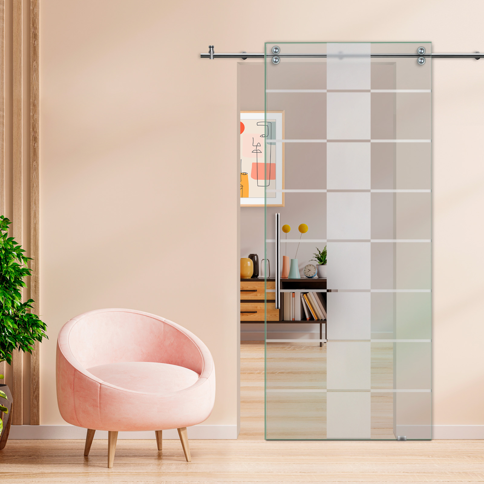 Sliding Glass Barn Door (Non-private) T-Handle