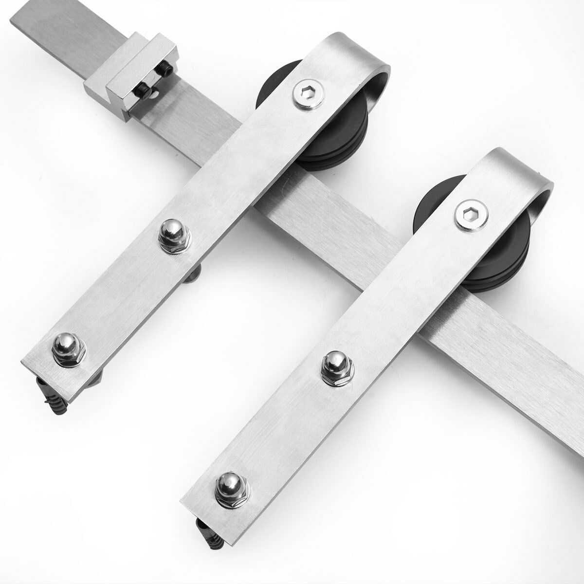  Stainless Steel Sliding Wood Barn Door Hardware 6'6 Kit 