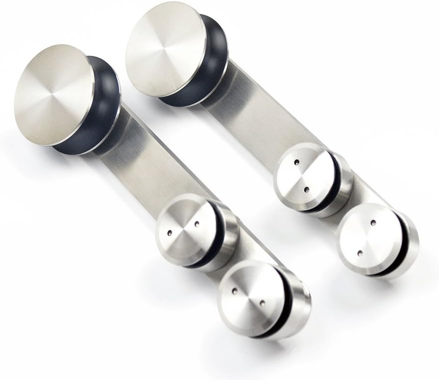 Stainless Steel Double Bi-Parting Glass Sliding Barn Track Kit