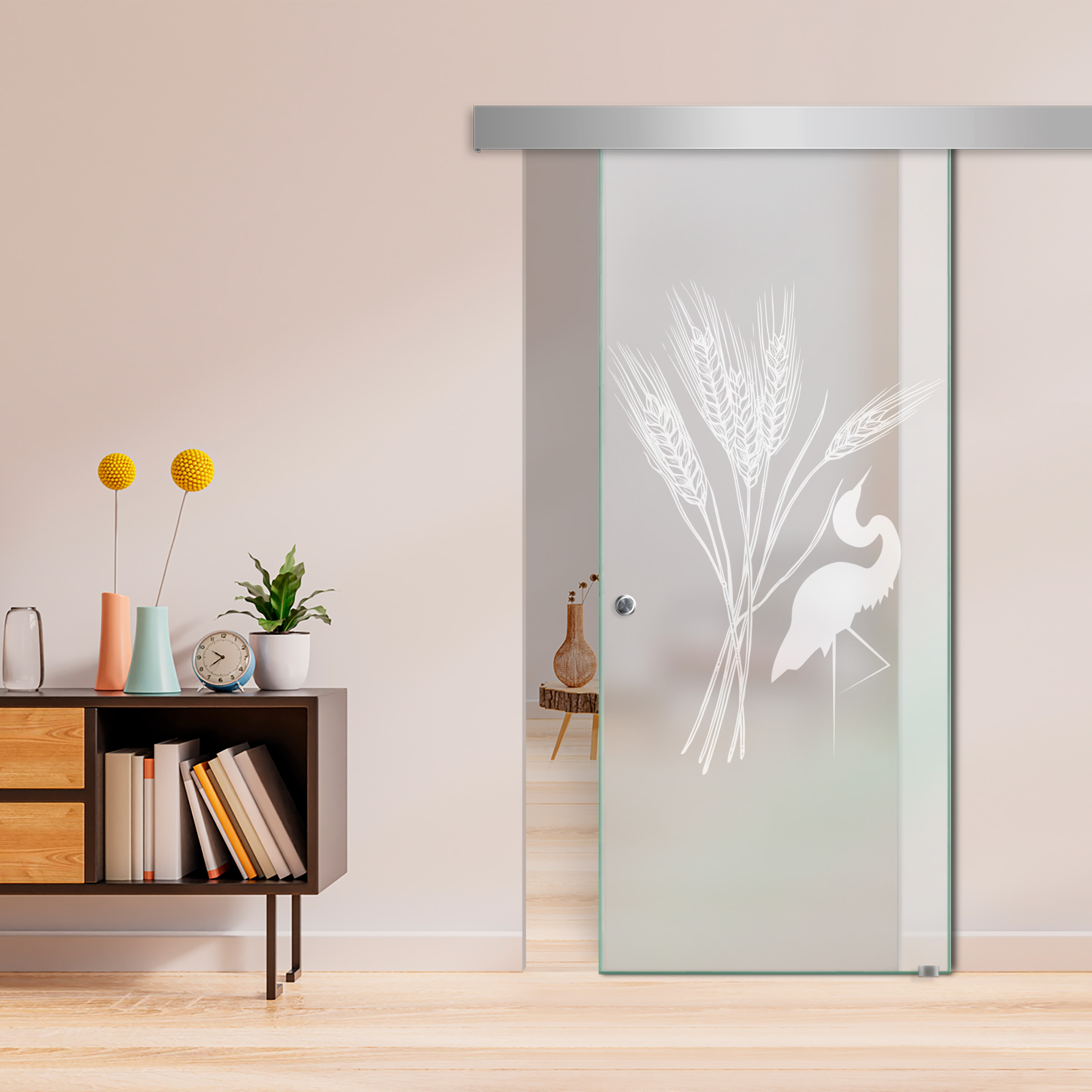 Sliding Glass Barn Door  ALU100 (Full Private)