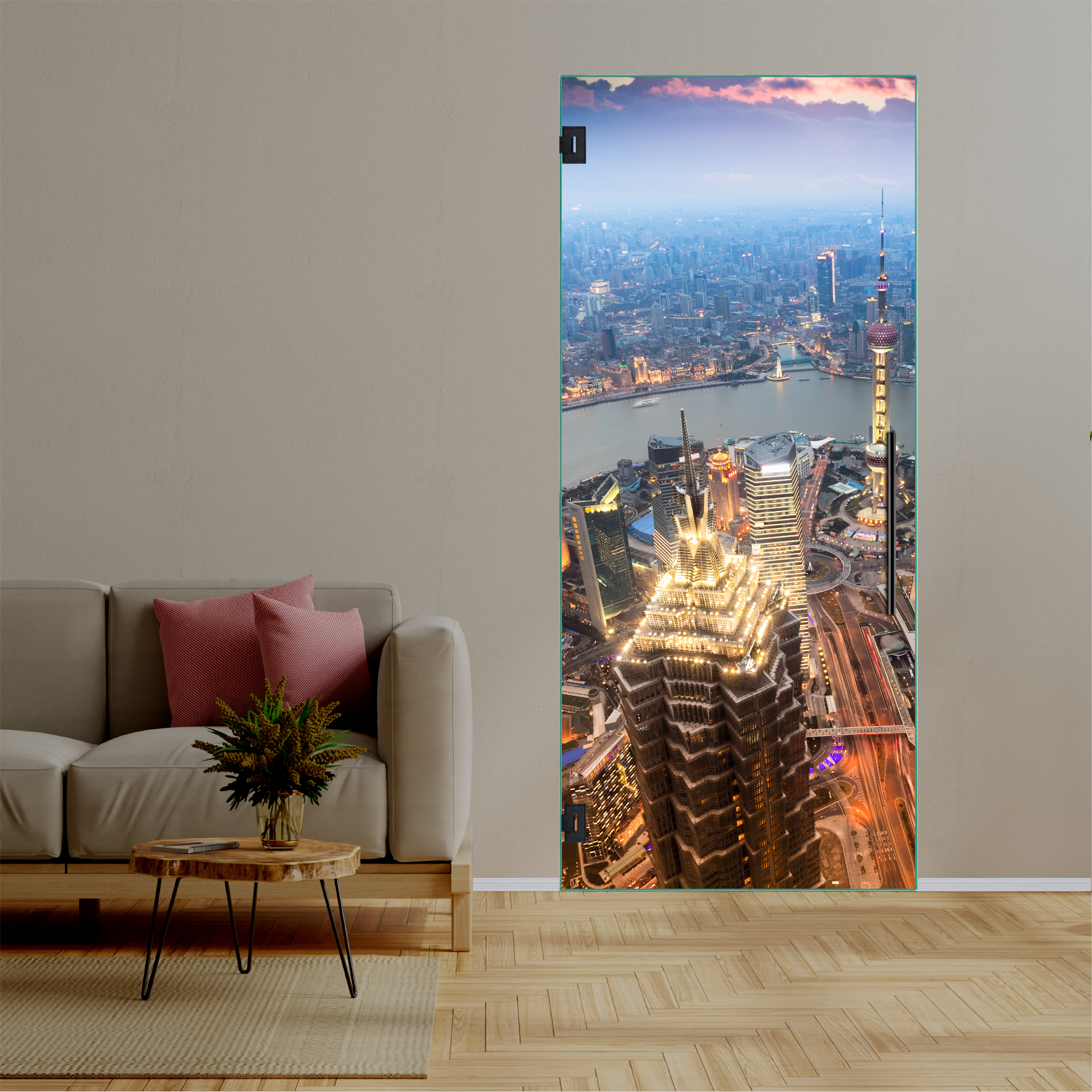 Digital Printing Swing Glass Door T-Handler