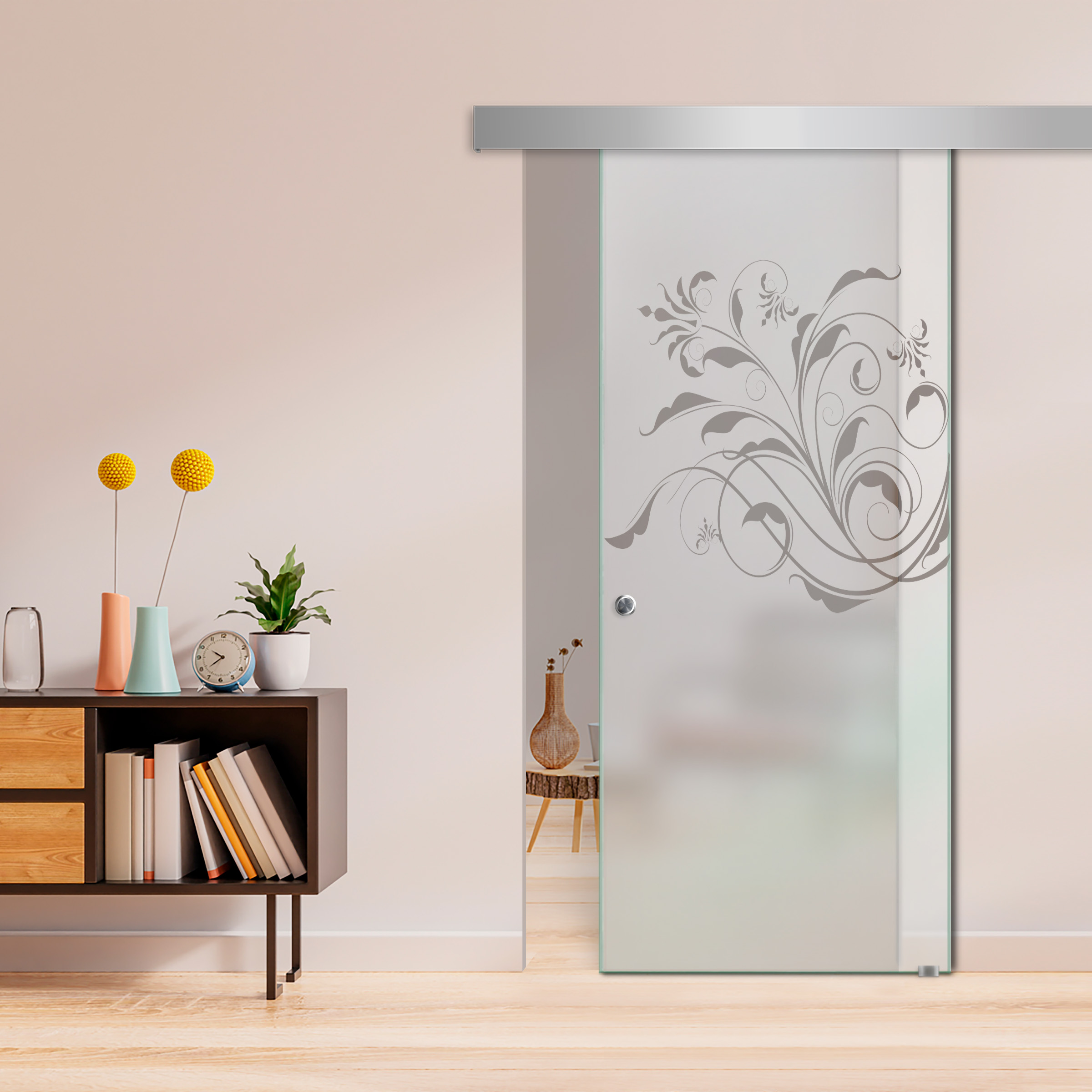 Sliding Glass Barn Door  ALU100 (Semi Private)