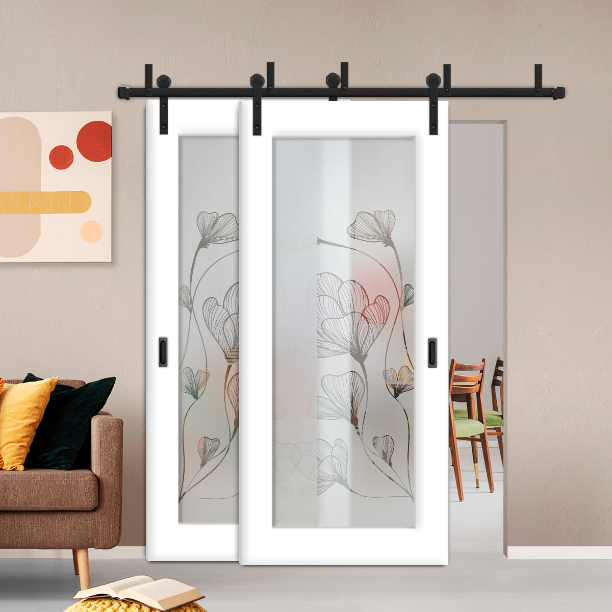 Sliding Barn Bypass Door (Model BGD-0021 Semi-Private)
