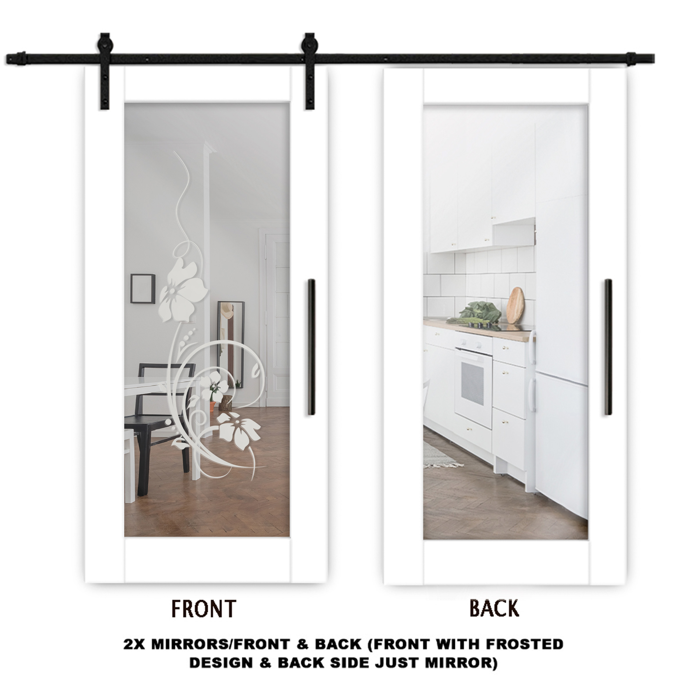 2x Mirror (1x Design Front No Design Back Side)
