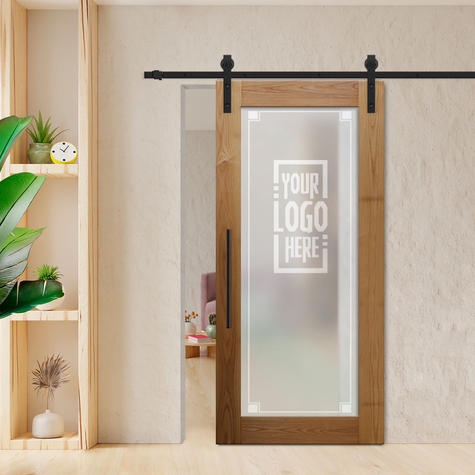 Sliding Barn Door Carbon Steel Hardware (Full-private) T-Handle