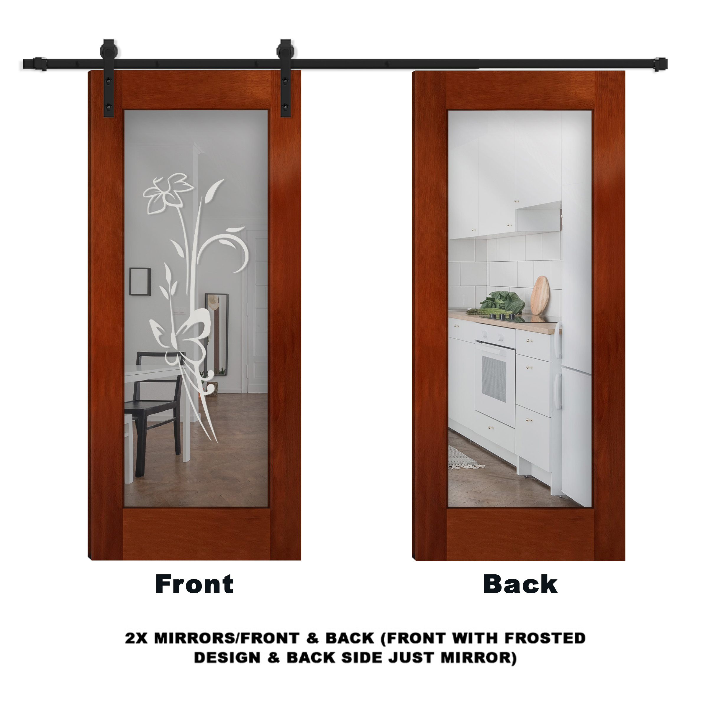 2x Mirror (1x Design Front No Design Back Side)