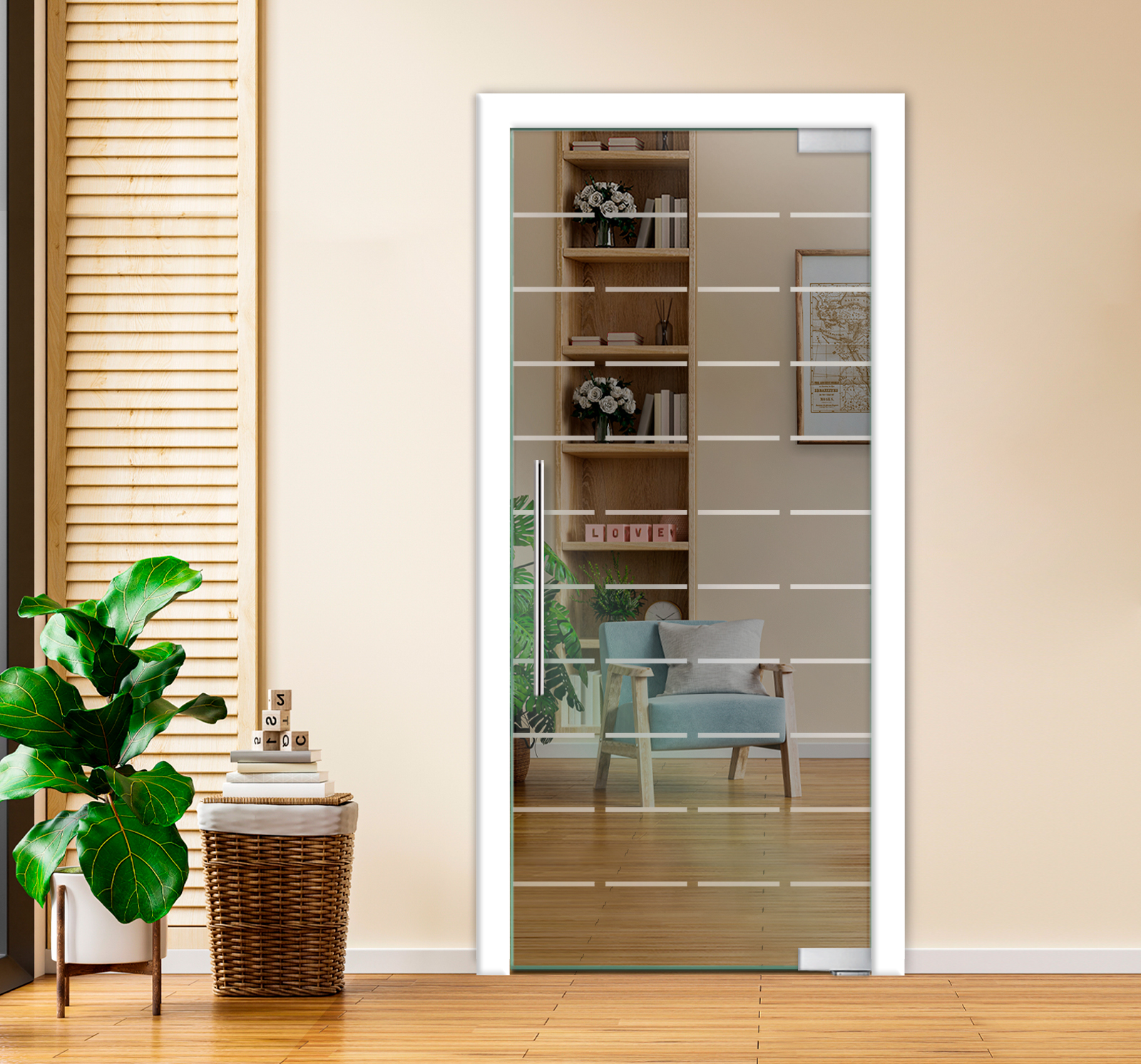 Pivot Glass Door (Model PD-0057 Non-Private) with T Handle Bar