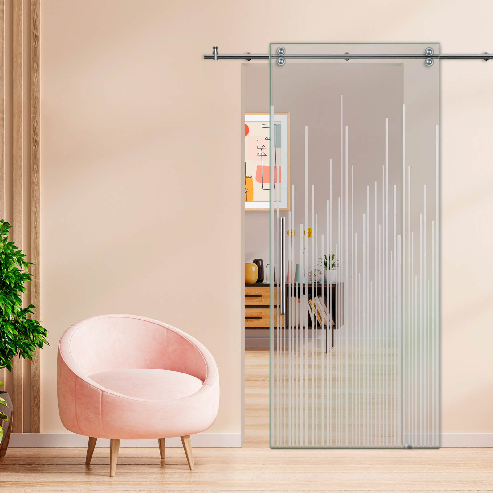 Sliding Glass Barn Door (Non-private) T-Handle