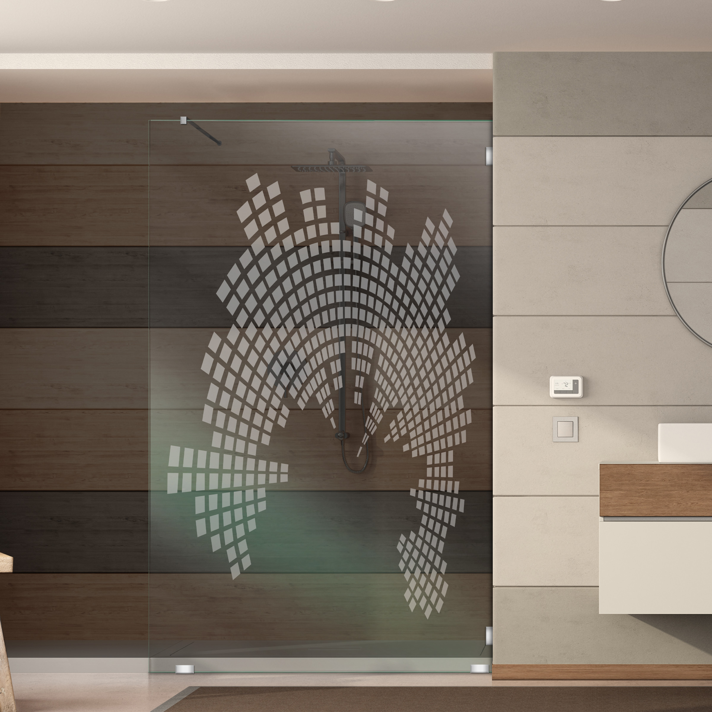  Frameless Fixed Shower Glass Panel (Non-Private)