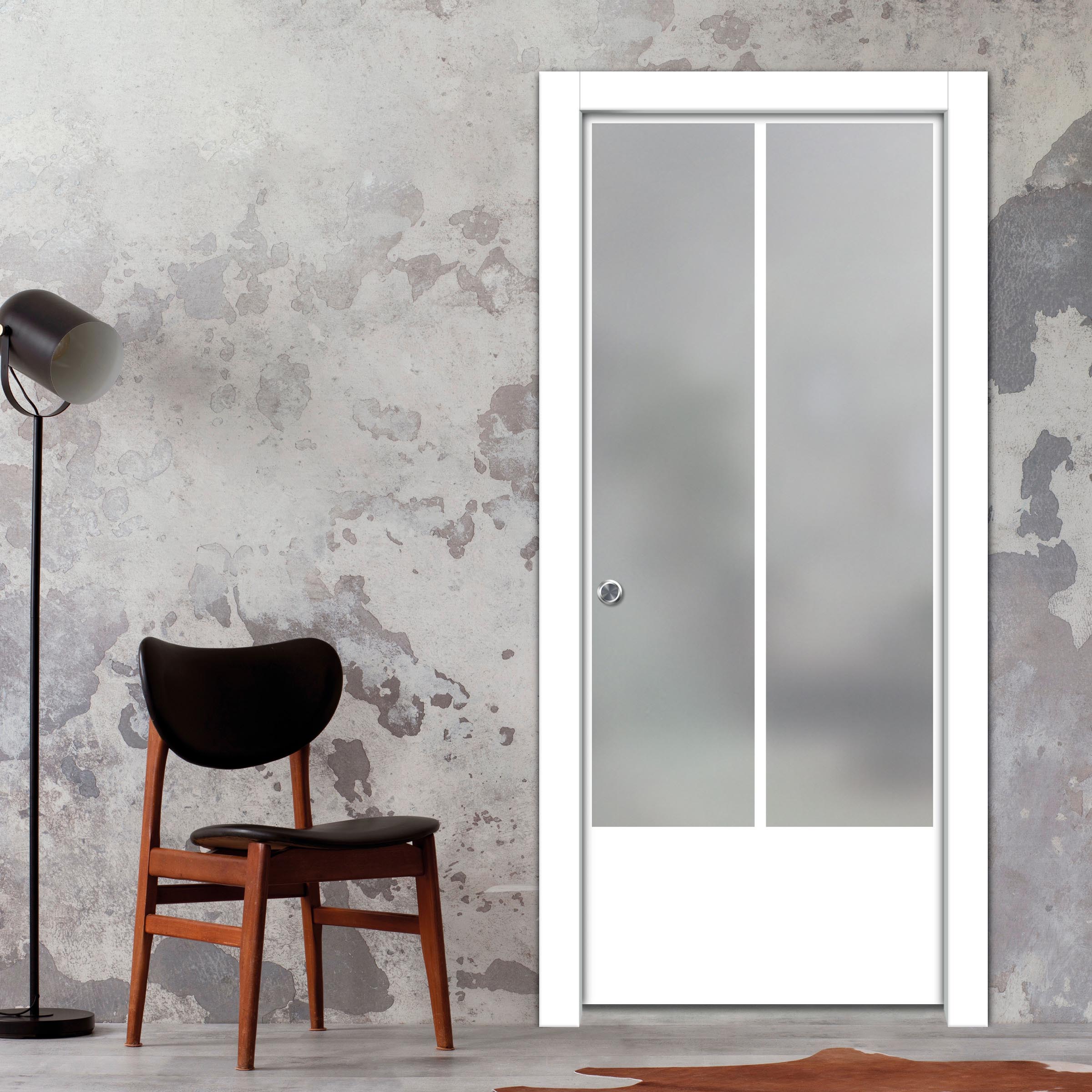 Frameless Glass Sliding Pocket Door Industrial Style PSGDIS-5432