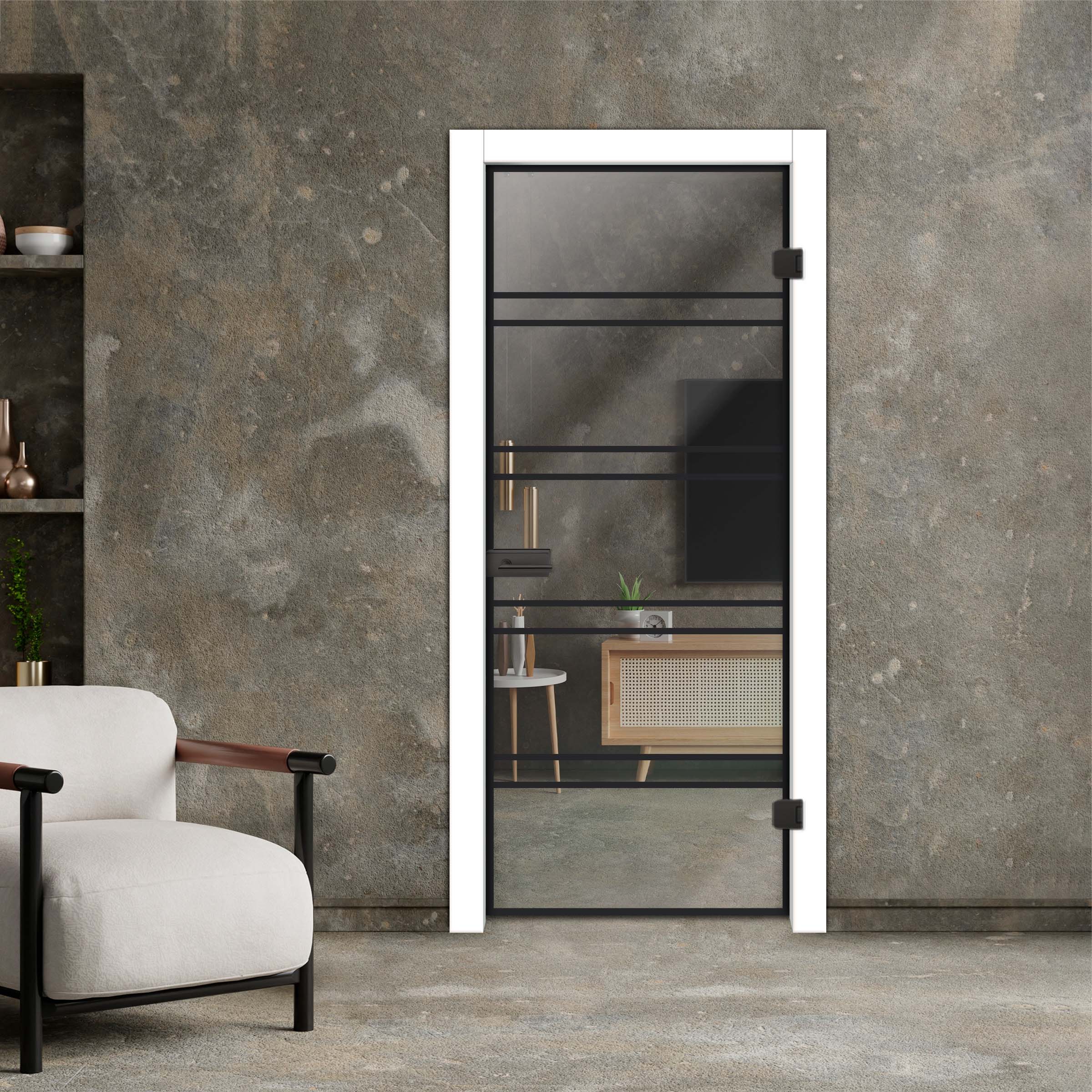 Industrial Style Frameless Hinged Glass Door IHGD-4214