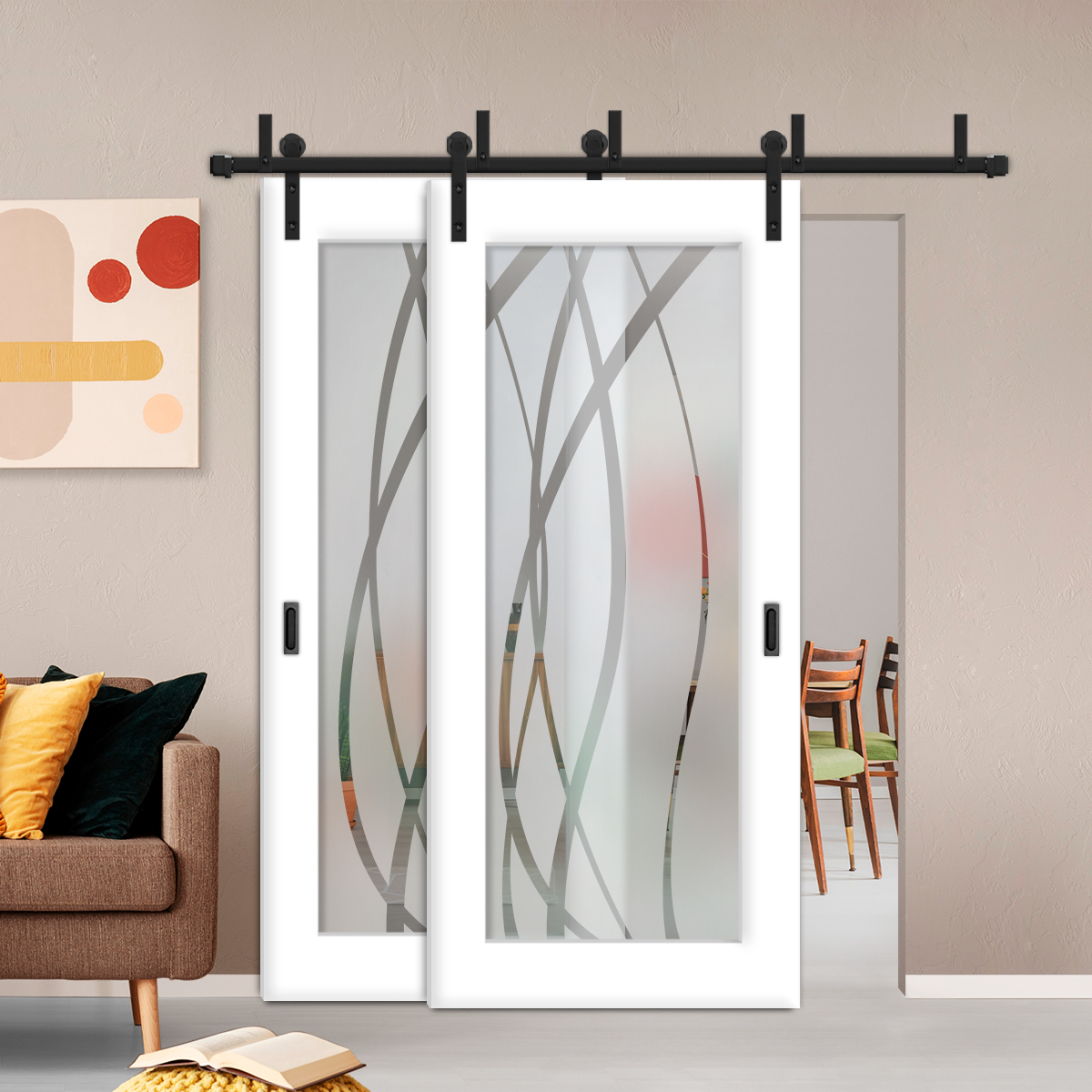 Sliding Barn Bypass Door (Model BGD-0012 Semi-Private)