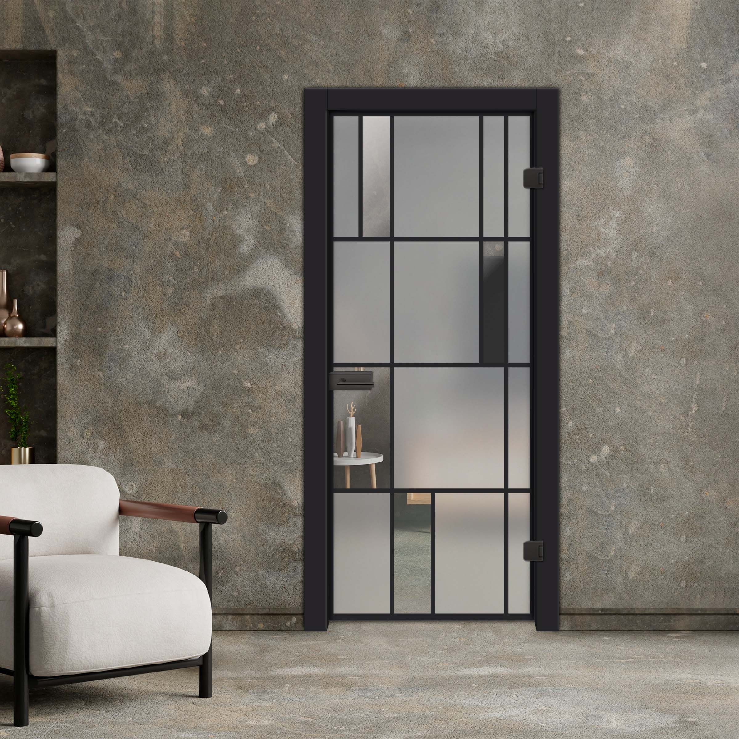 Frameless Industrial Style Hinged Glass Door IHGD-5319