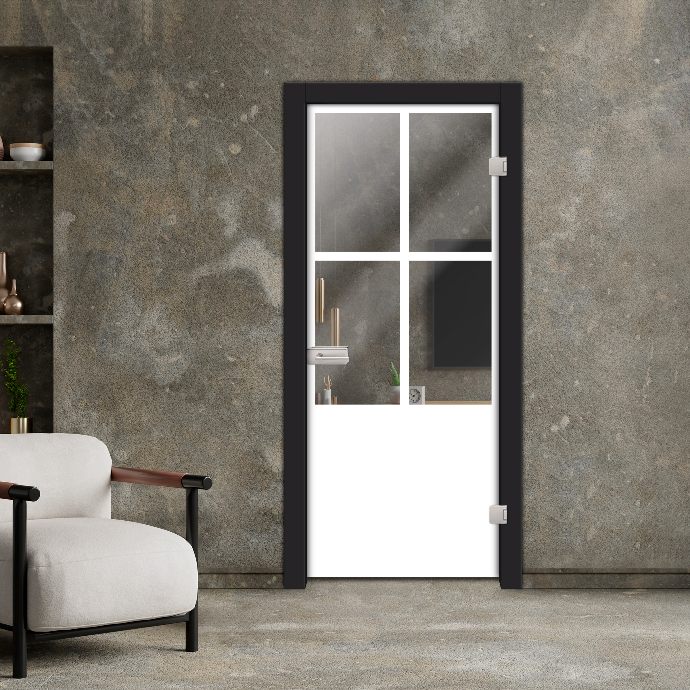 Frameless Industrial Style Hinged Glass Door IHGD-5339