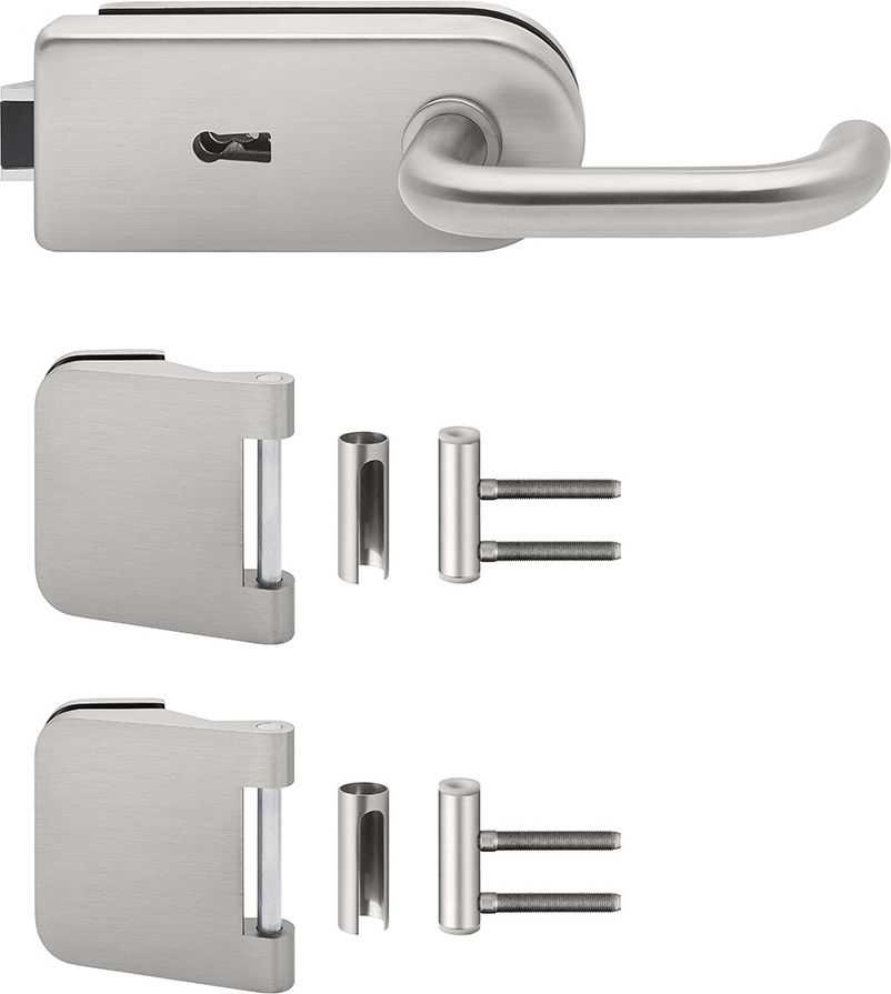 Glass Door fitting set with Skeleton Key