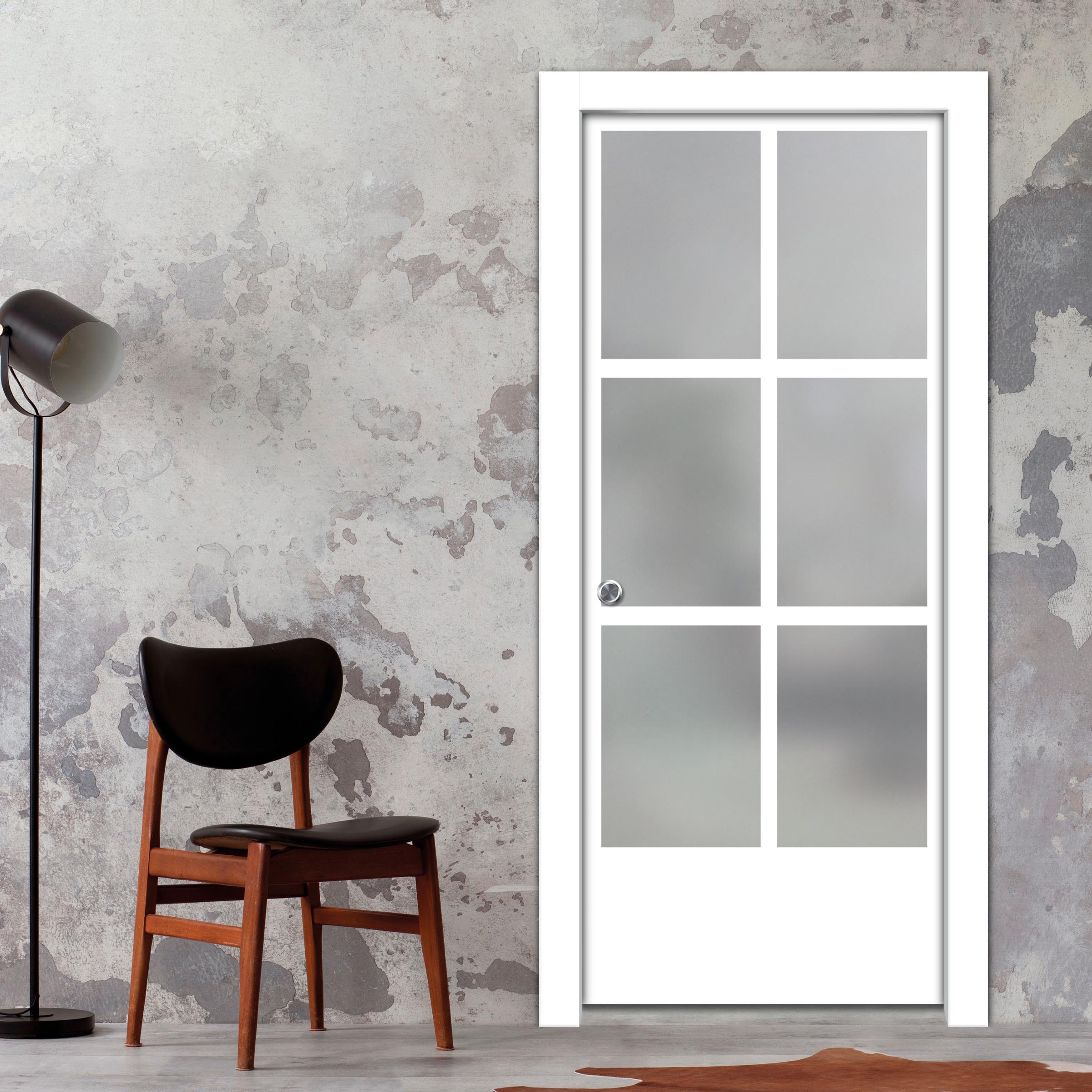Frameless Glass Sliding Pocket Door Industrial Style PSGDIS-5434