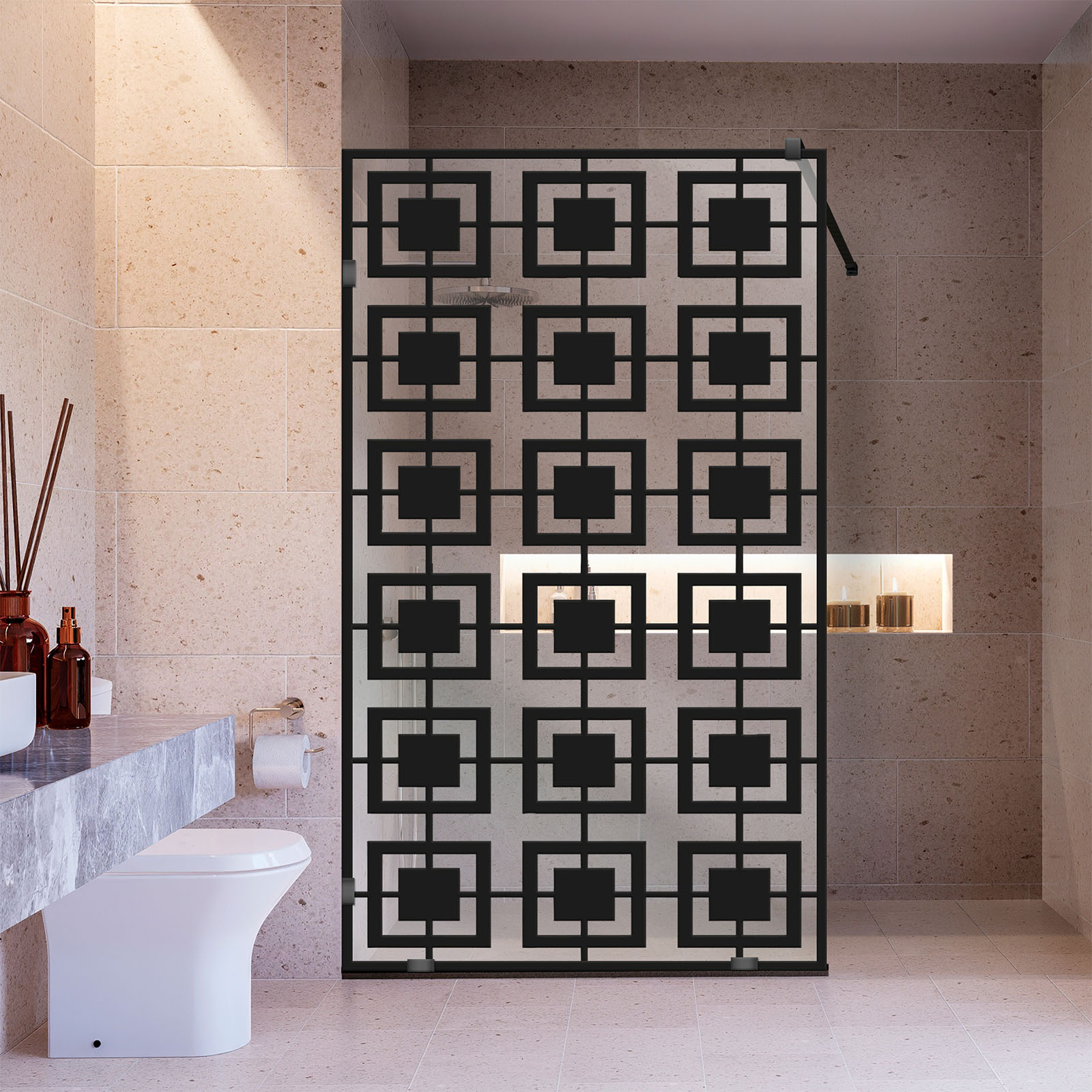 Frameless Fixed Shower Glass Panel FSS-4045